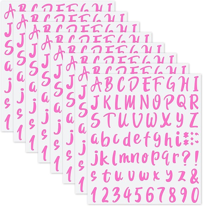Outus 576 Pieces 8 Sheets Letters Stickers Self Adhesive Vinyl Letter Alphabet by Outus