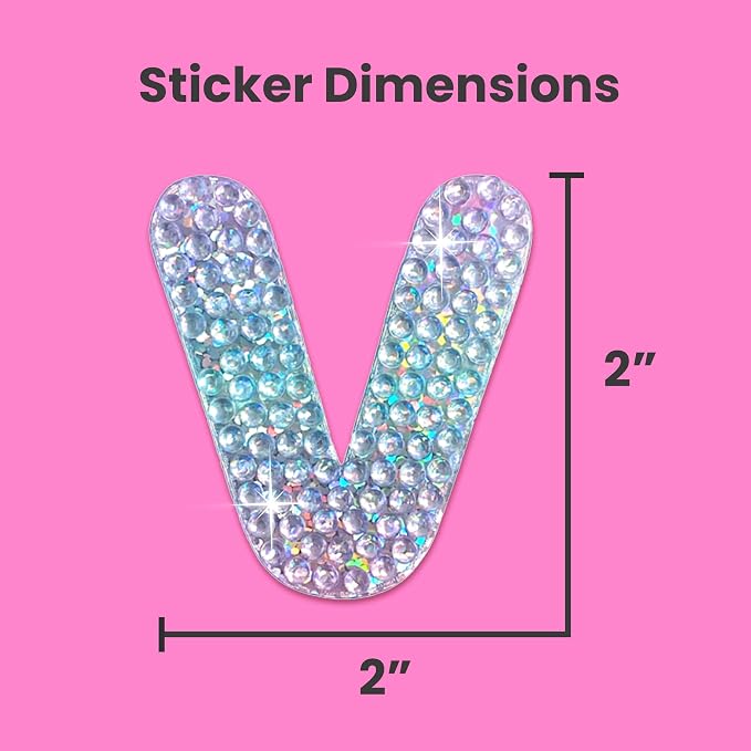 StickerBeans® Rhinestone Alphabet Letter Sticker V - Image 4