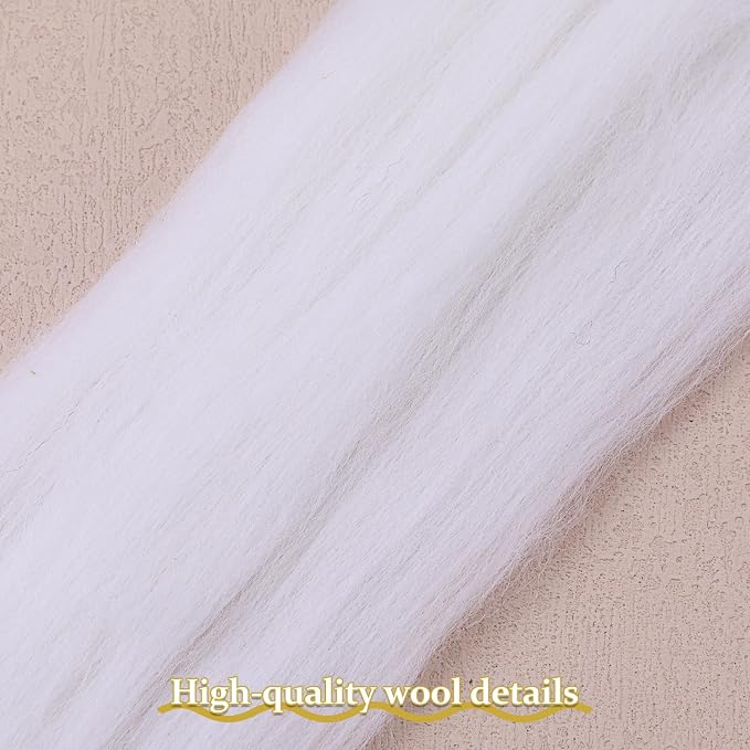 QMNNMA Wool Roving Bulk, 14.1oz Needle Felting Wool, Super Wool Chunky Yarn - Image 2