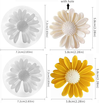 4 Pcs Daisy Flower Silicone Molds - Image 2