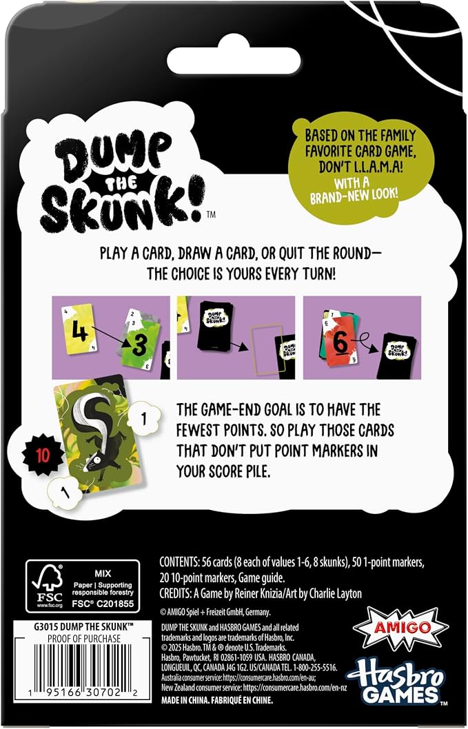 Dump The Skunk! Game | Family Card Game by Reiner Knizia | Ages 7 and Up | 2-6 - Image 2