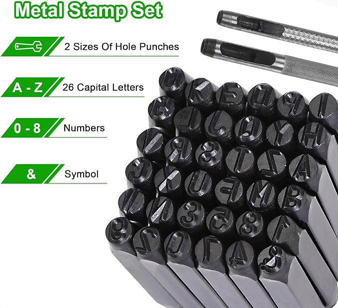 HARFINGTON 36pcs Metal Stamping Kit 3/16" Steel Letter Punch Press Tool - Image 5