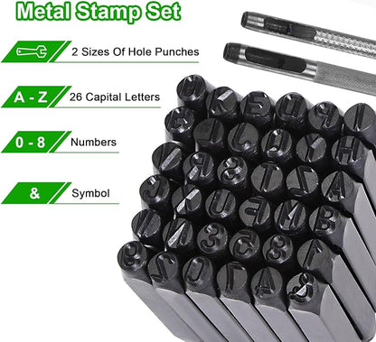 HARFINGTON 36pcs Metal Stamping Kit 3/16" Steel Letter Punch Press Tool - Image 5