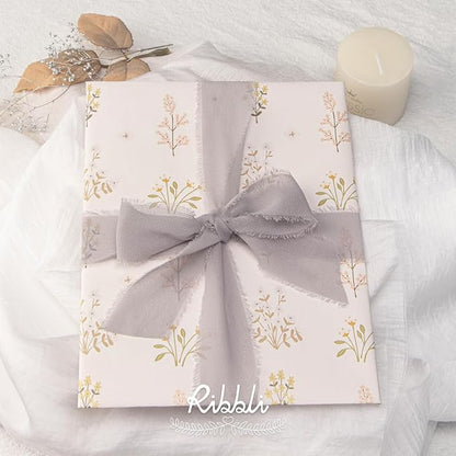 Ribbli Light Grey Chiffon Ribbon 1-1/2 inch x 20 Yard Handmade Fringe Chiffon - Image 3