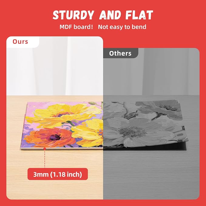 Simetufy 12 x 12 inch 5 Pack Painting Canvas Boards- Gesso Primed Acid-Free - Image 3