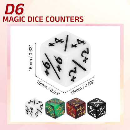 uxcell 48Pcs Magic Dice Counters, Acrylic D6 Life Token Dice Set - Image 2