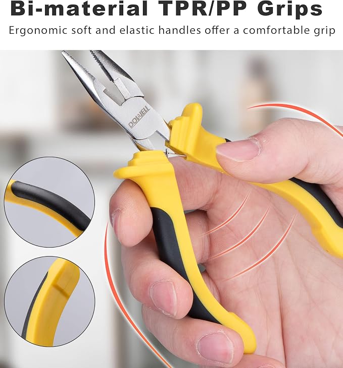 DOWELL 6-piece Mini Pliers Set Needle Nose Diagonal Long Nose Bent Nose End - Image 3