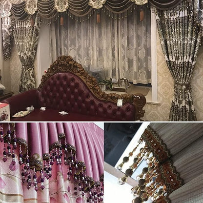 3yards Beading Fringe Trimming Long Beads Tassel Curtain Trim Ribbon Trim - Image 5