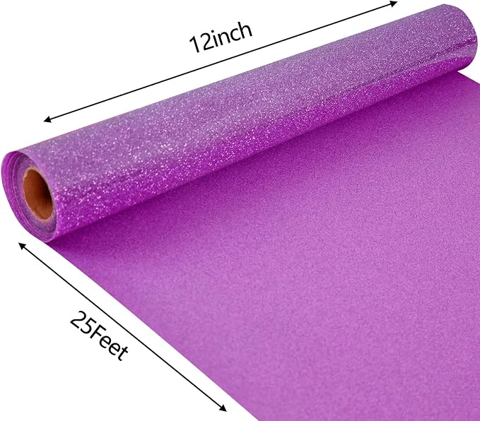 FUNKAKA Glitter Purple Pink HTV Heat Transfer Vinyl Rolls - Image 2