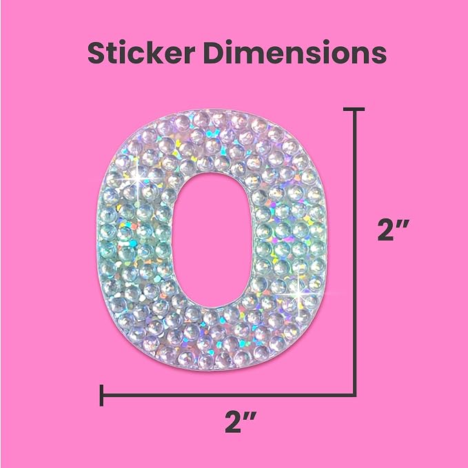 StickerBeans® Rhinestone Alphabet Letter Sticker O - Image 4