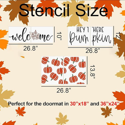 Fall Stencils for Door Mats 27”x14” Fall Doormat Stencils Pumpkin Stencil - Image 2