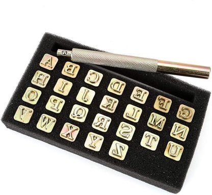 Yoption 27 Pieces Leathercarft Stamping Tool Set, 26 Letters Alphabet Stamps - Image 2