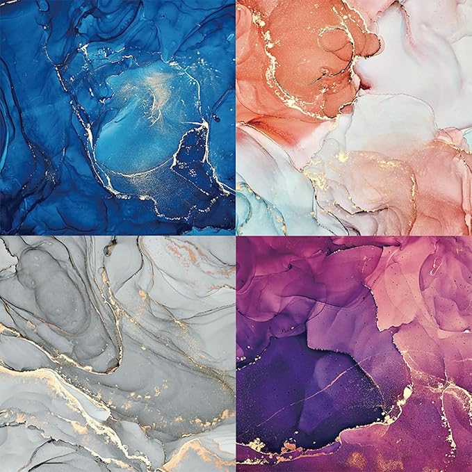 Matte Gold Marble Scrapbook Paper Pad 6x6 – 24 Sheets, Vintage Single-Sided - Image 4