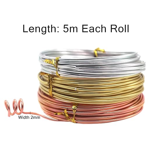 Cinvo 3 Rolls Craft Wire Jewelry Beading Wire Flexible Aluminum Wire Tarnish - Image 3