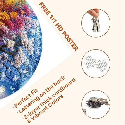 masseruon Round Puzzles for Adults 1000 Pieces-Tree of Life Puzzle-26.6x26.6in - Image 6