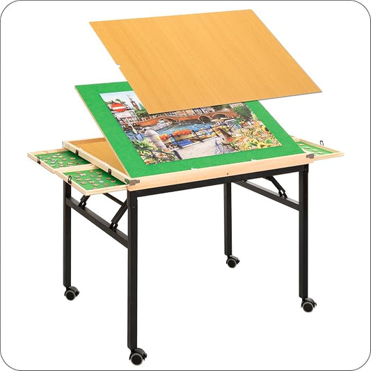 Puzzle Table and Board with 4 Drawers by BittPicc