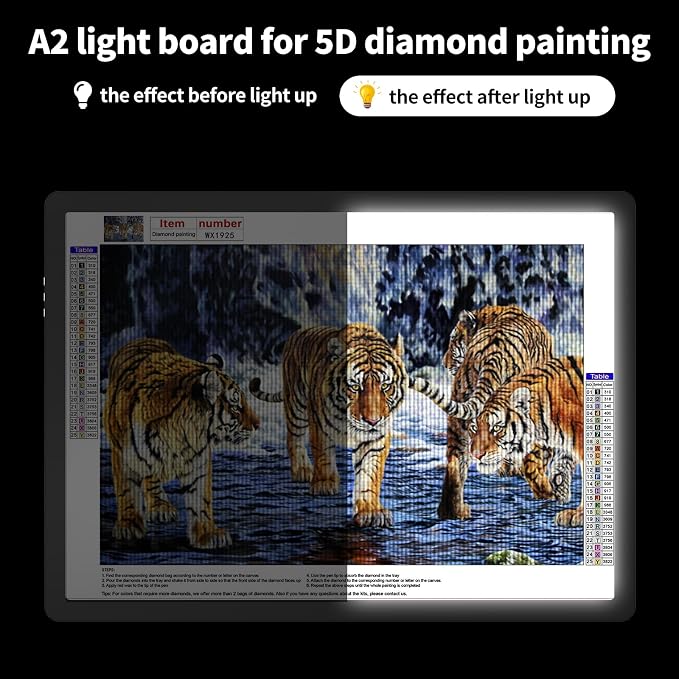 TOHETO A2 Light Pad 25.2''x18.4'', Large Magnetic LED Light Board - Image 8