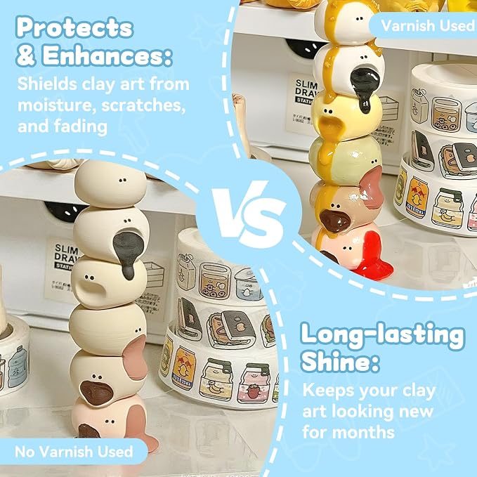 100ml Air Dry Clay Glaze, Clay Varnish Used to Prevent Clay Cracking, and Wear - Image 2
