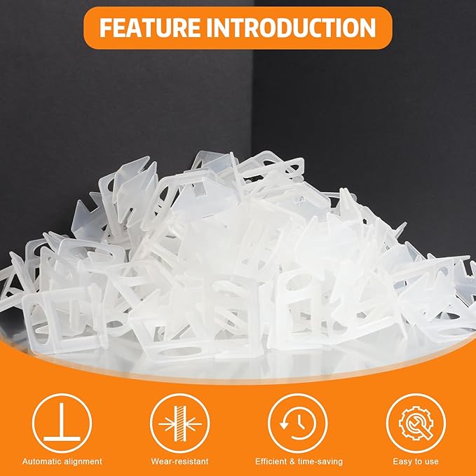 DGSL Tile Leveling System, 2000-Piece 1/16" Tile Spacers Clips Tile Tools - Image 4