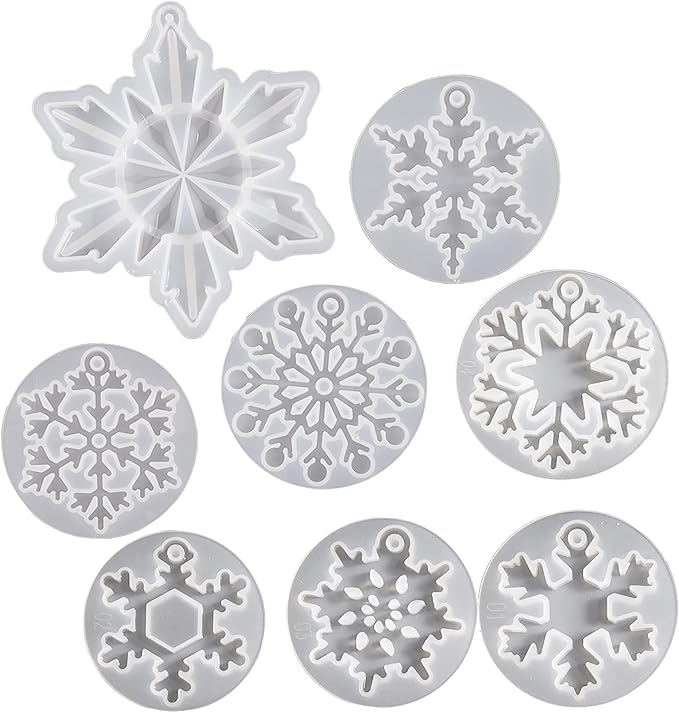 8 Pack Pendant Molds Snowflake Resin Mold - Image 4
