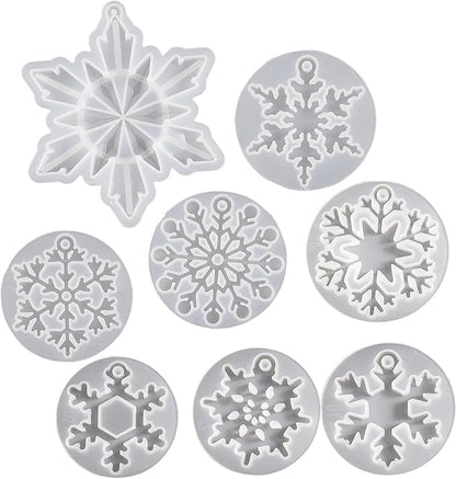 8 Pack Pendant Molds Snowflake Resin Mold - Image 4