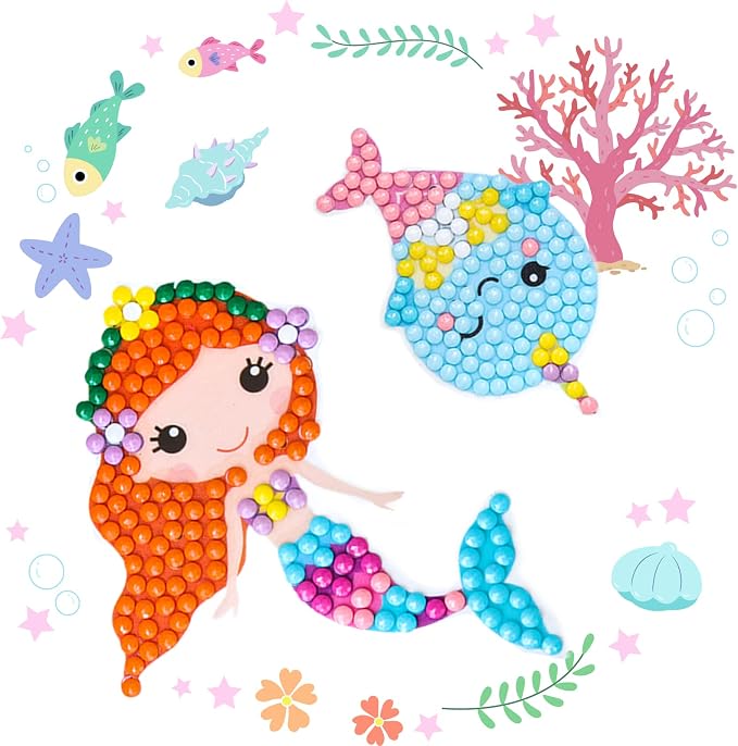 Cymbana Diamond Painting Kits for Kids 18 Pcs Princess and Their Buddy Gem Art - Image 2