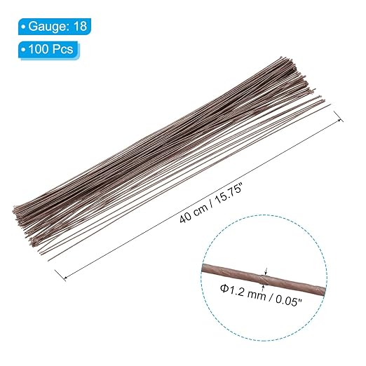 PATIKIL 18 Gauge 16" Floral Stem Wire - Image 2