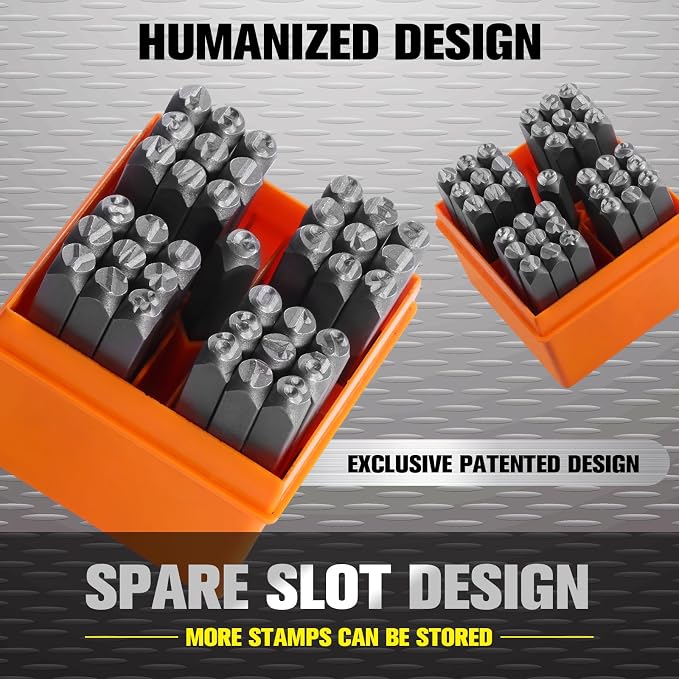 YKLP 37 Pcs Number and Letter Stamp Set, 1/4” Metal Letter Stamps DIY Arts & - Image 7