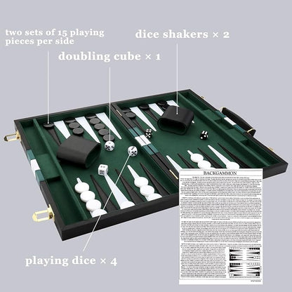 Backgammon Set - Classic Board Game - Portable Travel Strategy Backgammon Game - Image 4