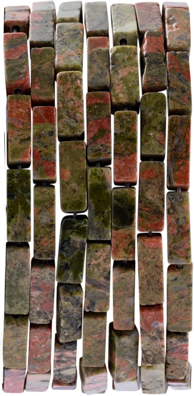 Natural Unakite Rectangle Tube Beads 4x13mm 38cm/str Loose Semi Gemstone Stone by nusgnirps