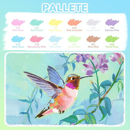 Guangna 12 Macaron Acrylic Paint Markers Set, Brush Tip Acrylic Paint Pens - Image 2