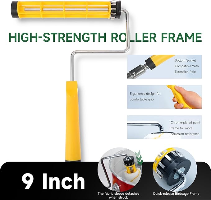 VOOMEY 9 Inch Foot-Operated Paint Tray，Paint Roller Frame - Image 4