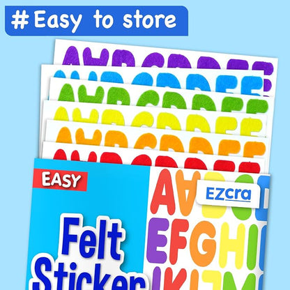 EZCRA Felt Alphabet Stickers, Large Self-Adhesive A-Z Puffy Letters - Image 4
