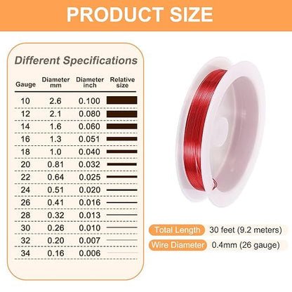 HARFINGTON 30ft Jewelry Wire, 26 Gauge Brass Craft Soft Metal Tarnish Resistant - Image 2