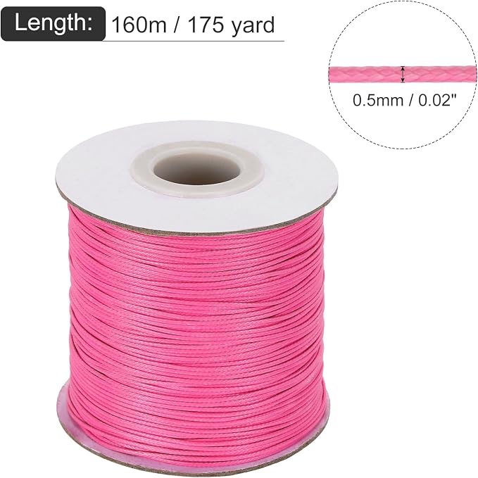 MECCANIXITY Waxed Cord 0.5mm Waxed Polyester Cord 175 Yard Wax String - Image 2