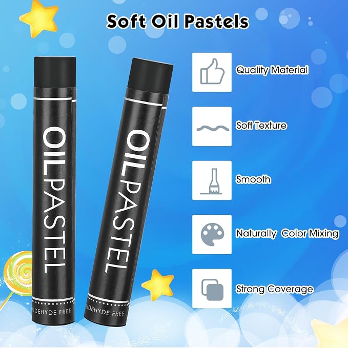 Geyoga 36 Pcs Soft Oil Pastels Bulk Artists Oil Crayons Single Color Creamy - Image 3