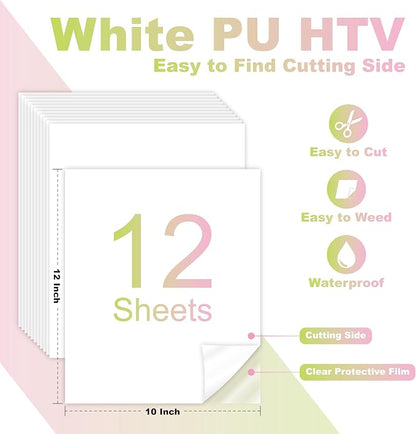 White PU Heat Transfer Vinyl, Compatible - Image 2