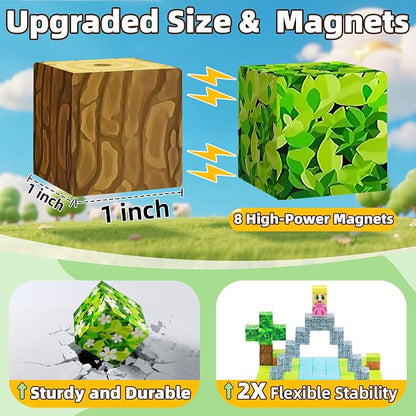 EchoPlan Magnetic Blocks, STEM Sensory Construction Stacking Magnet Blocks Toy - Image 2