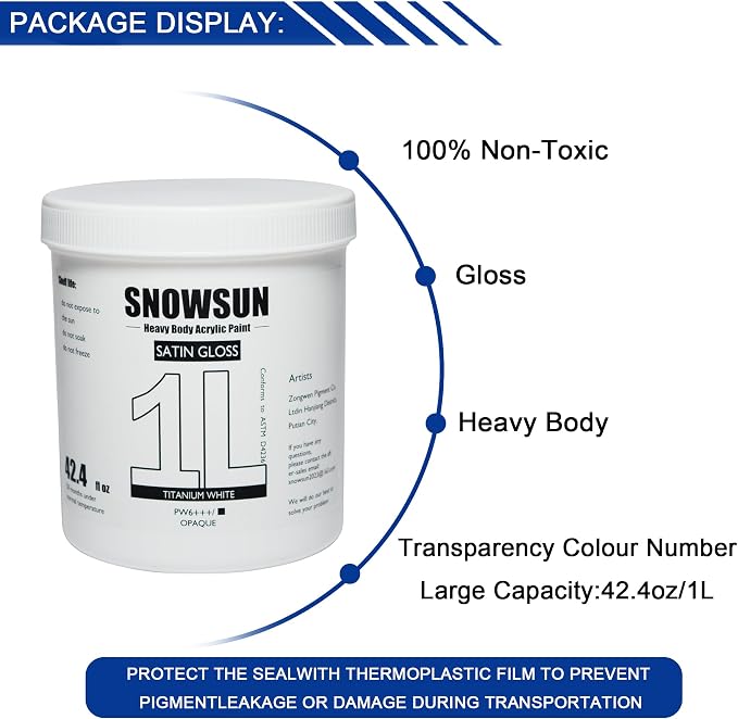 SNOWSUN Large Bulk Acrylic Paint Set, 12 Color Heavy Acrylic Paints, and - Image 2