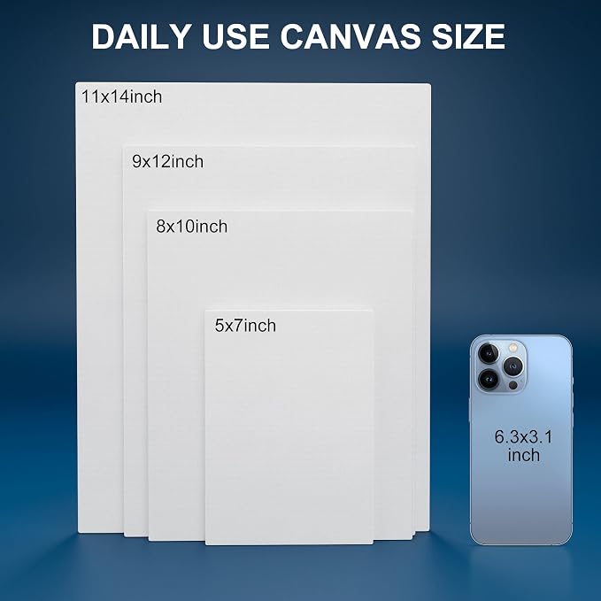 Artkey Canvas Boards 5x7 Inch 12-Pack, 10 oz Primed 100% Cotton White Blank - Image 7