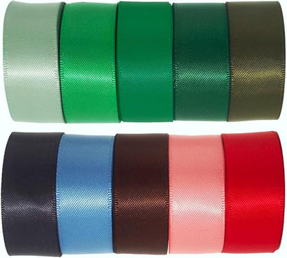 1-1/2 Inch Double Faced Satin Ribbon Set, 50 Yards Pack, Into The Forest-10 by XYMAO