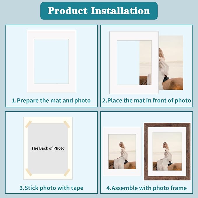 ZBEIVAN 12 Packs White and Black Colors 11x14 Picture Frame Mats - Image 5