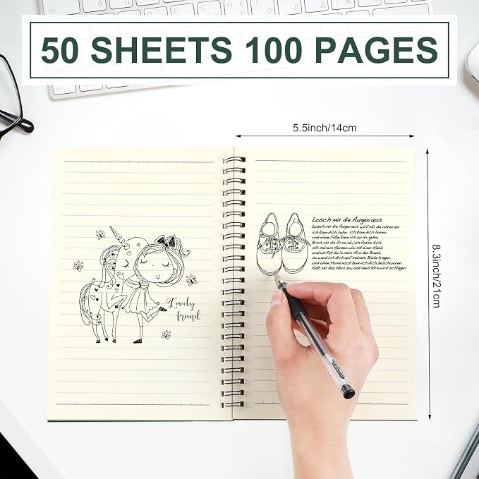 Yahenda 54 Pcs Spiral Notebook Bulk A5 Journal Lined 8.3'' x 5.5'' Writing - Image 2