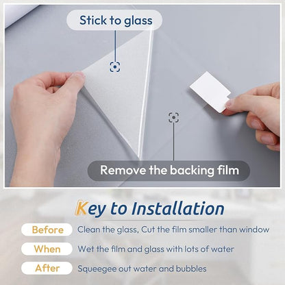rabbitgoo Window Privacy Film, Frosted Glass Window Clings, Static Cling UV - Image 6