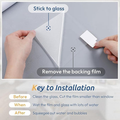 rabbitgoo Window Privacy Film, Frosted Glass Window Clings, Static Cling UV - Image 6