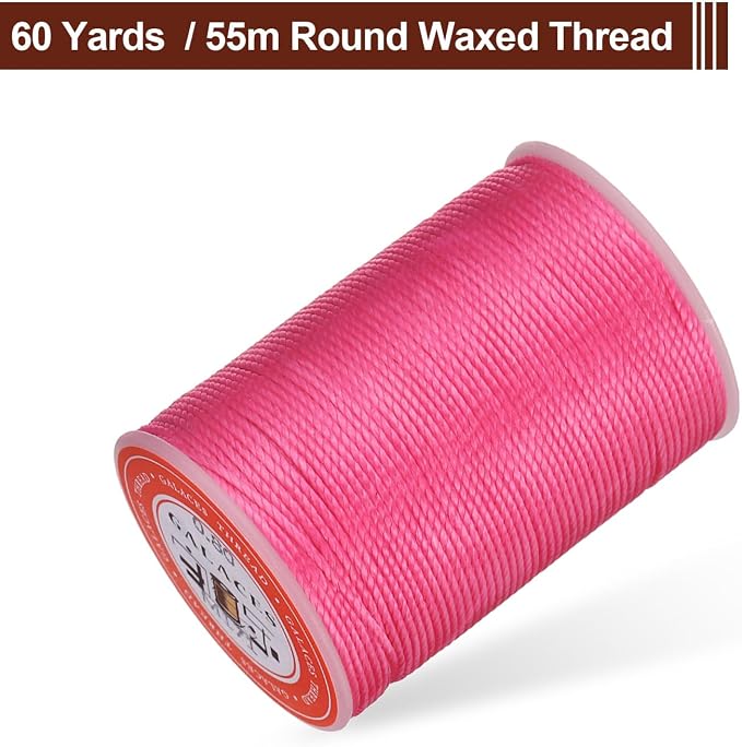 uxcell Round Leather Sewing Waxed Thread, 55m / 60 Yards Wax Polyester String - Image 3