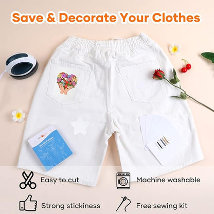 HTVRONT Iron on Patches for Clothing Repair, 20 Pieces White Sublimation Patch - Image 2