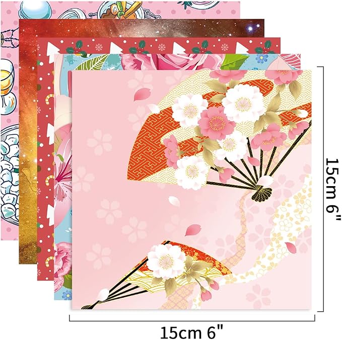 10 Different Packs Full Collection Origami Paper Kit 6 Inch Square Double Sided - Image 3