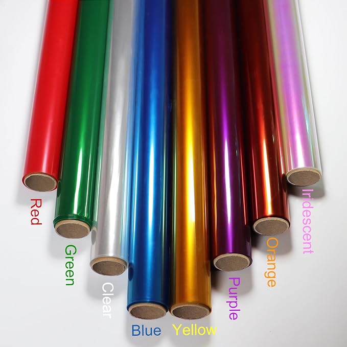 SYOGUA 8 Rolls Colored Cellophane Wrap, Extra Wide Cellophane Roll Transparent - Image 3