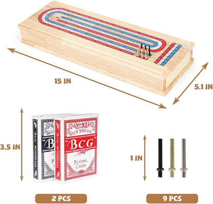 Wooden Cribbage Board Game Set - Image 7